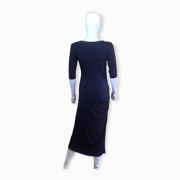 LAmade Navy Blue Ruched Side Dress, S - Picture 2 of 6